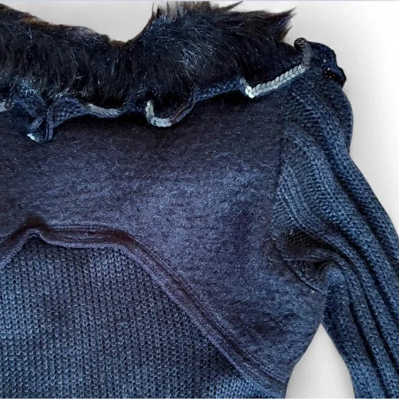 Roz & Ali Women's Cardigan Sweater Dress Small Y2K Fairy Grunge Whimsigoth Black - Picture 6 of 11